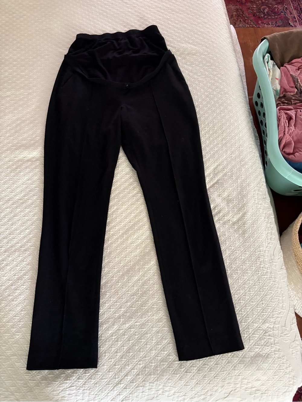 Seraphine Black Maternity Trousers with Logo Tag
